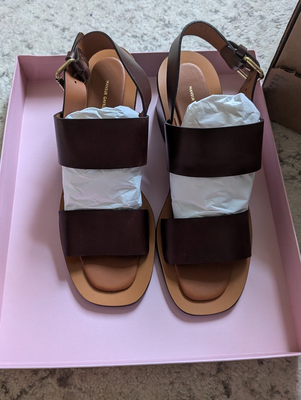 Mansur Gavriel Double Strap Heeled Sandal, New In Box - Picture 6 of 8